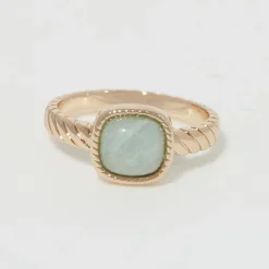 Femme Moonstone Bague Pamela Amazonite en laiton doré
