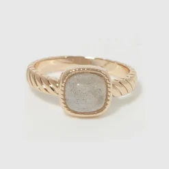 Femme Moonstone Bague Pamela Labradorite en Laiton doré