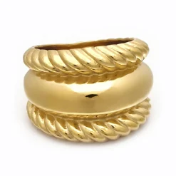 Femme By Rafaella Bague Pyroli en Argent doré