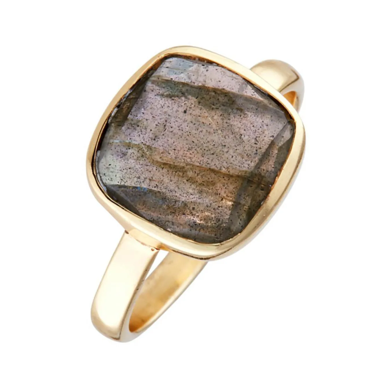 Clearance Moonstone Bague Sia Labradorite en laiton doré