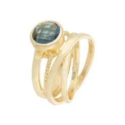 Femme Moonstone Bague Suzie Iolite en laiton doré