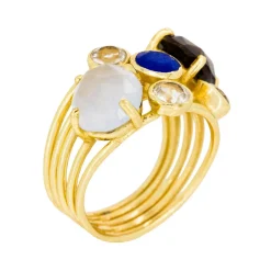 Femme Moonstone Bague Tanzie Quartz en laiton doré