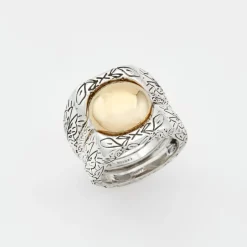 Femme Canyon Bague Triple Argent et Laiton Fidji