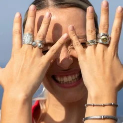 Femme Canyon Bague Triple Argent et Laiton Fidji