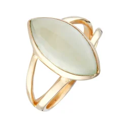 Femme Moonstone Bague Victoire Préhnite en laiton doré