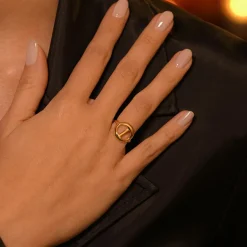 Femme By Rafaella Bague Vincenza en Argent doré