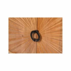 Outlet Bois & Chiffons Bahut 2 portes sculptées Manguier Solaris Beige - 120x42x85 cm