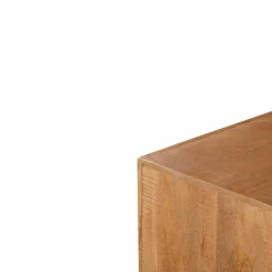 Outlet Bois & Chiffons Bahut 2 portes sculptées Manguier Solaris Beige - 120x42x85 cm