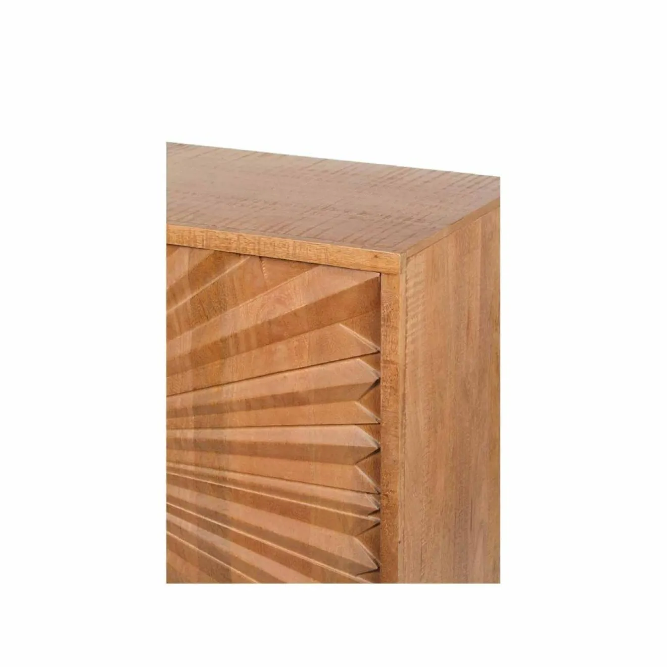 Outlet Bois & Chiffons Bahut 2 portes sculptées Manguier Solaris Beige - 120x42x85 cm