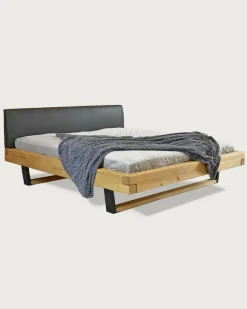 Online Uniqka Bakara - Lit poutre en bois massif d'épicéa et métal noir 160 CM
