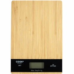 Best Cook Concept Balance de cuisine rectangulaire Bambou marron - 5kg