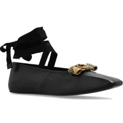 Femme Gucci Ballerines en Cuir Double G noires