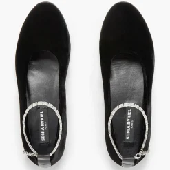 Discount Sonia Rykiel Ballerines en Velour Beaune noires