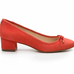 Discount Cosmoparis Ballerines en Velours de Cuir Jaxelle corail
