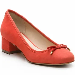 Discount Cosmoparis Ballerines en Velours de Cuir Jaxelle corail