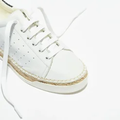 Canal Saint Martin Basket espadrilles en Cuir Lancry Glitter blanc/bleu