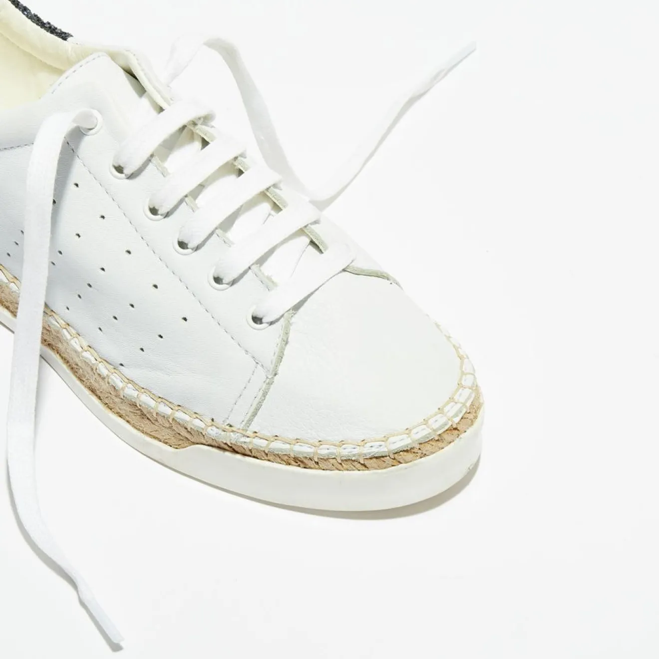 Canal Saint Martin Basket espadrilles en Cuir Lancry Glitter blanc/bleu