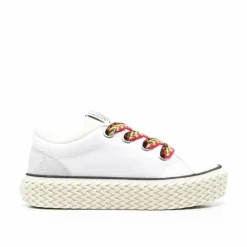 Online Lanvin Baskets à lacets en coton blanches