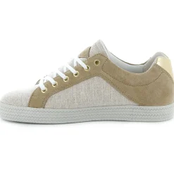 Hot Palladium Baskets basses en Cuir Kalexia bimatières beiges