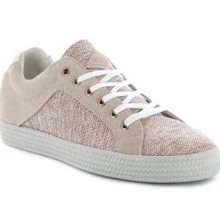 New Palladium Baskets basses en Cuir Kalexia bimatières rose clair
