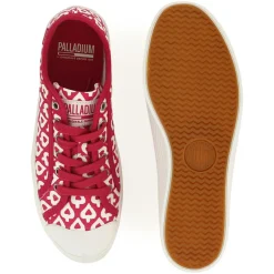 Femme Palladium Baskets basses en Toile Phoenix rouge/blanc