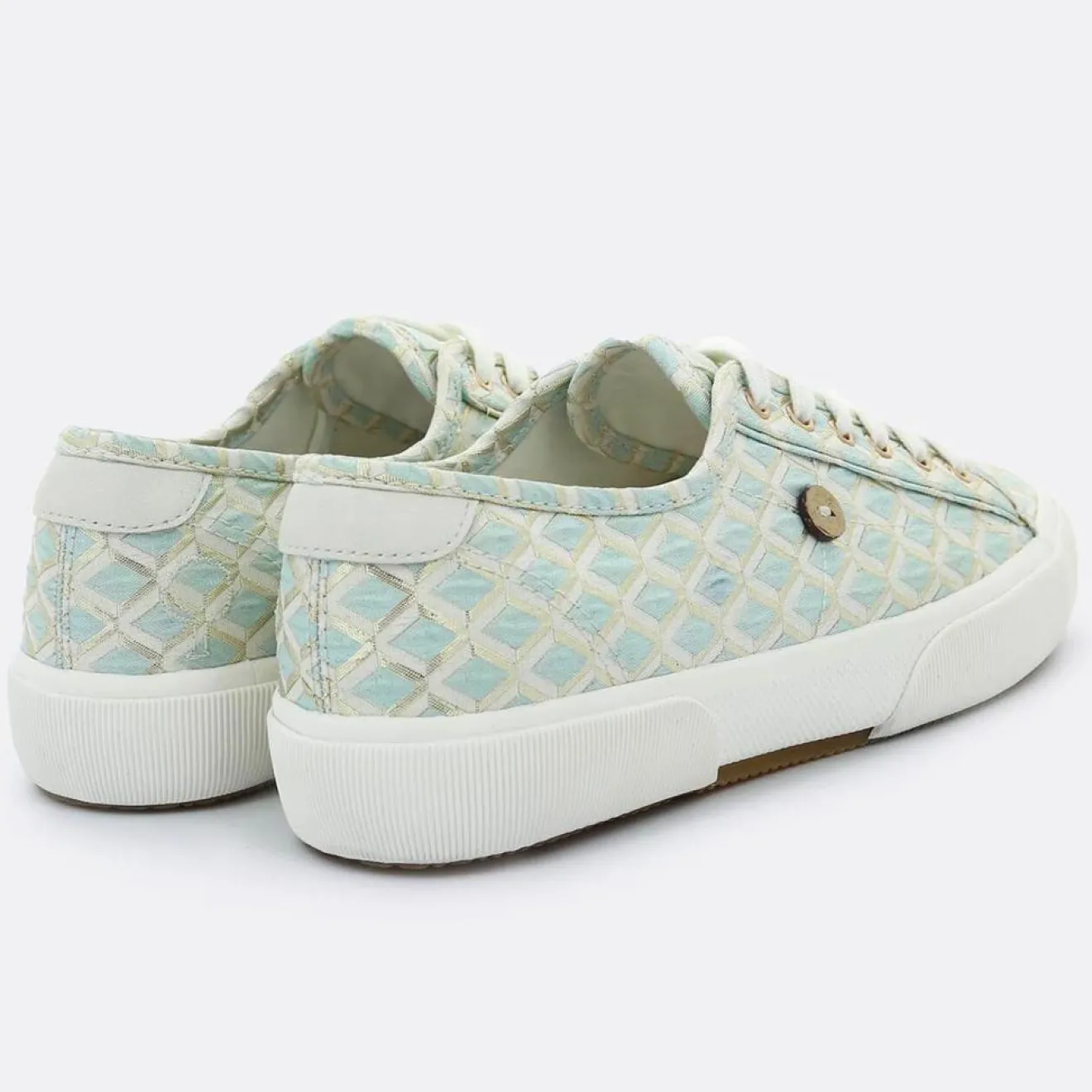 Best Faguo Baskets Birch à carreaux aqua/doré