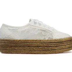 Sale Superga Baskets compensées Dentelles blanches