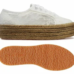 Sale Superga Baskets compensées Dentelles blanches