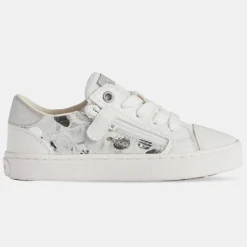 Enfant Geox Baskets en Cuir & Textile Kilwi blanches