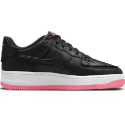 Nike Baskets en Cuir Air Force 1 Gs noir/rose