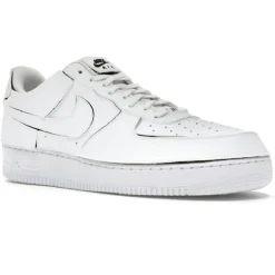 New Nike Baskets en Cuir Air Force 1 Lo blanches
