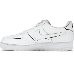 New Nike Baskets en Cuir Air Force 1 Lo blanches