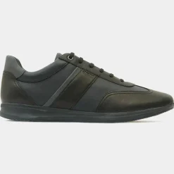 Discount Geox Baskets en Cuir Avery noires