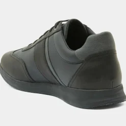 Discount Geox Baskets en Cuir Avery noires