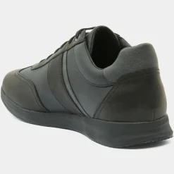 Discount Geox Baskets en Cuir Avery noires