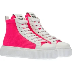 Outlet Miu miu Baskets en Cuir B-Ball roses