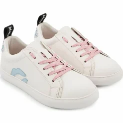 Femme Bons Baisers de Paname Baskets en Cuir Betty blanc/bleu/rose
