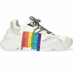Hot N21 Baskets en Cuir blanc/multicolore