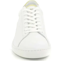 Femme Le Coq Sportif Baskets en Cuir Blazon Made In France blanc/doré
