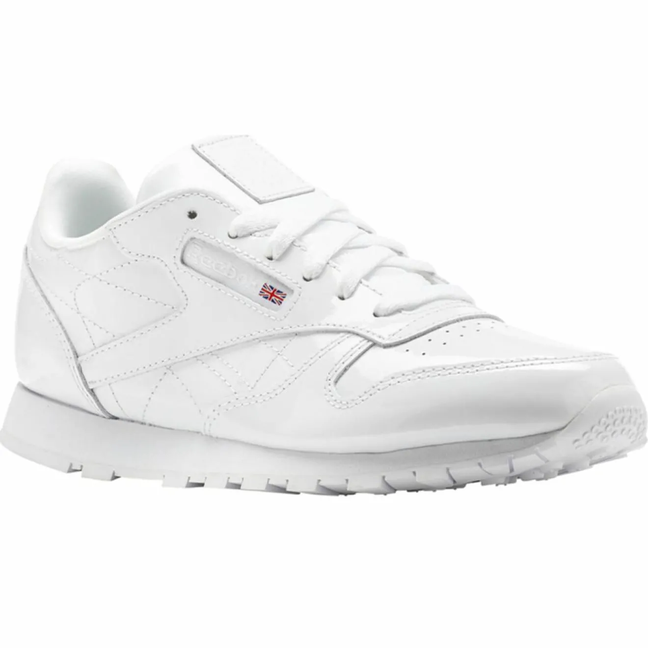 Femme Reebok Baskets en Cuir Classic Leather Patent blanches