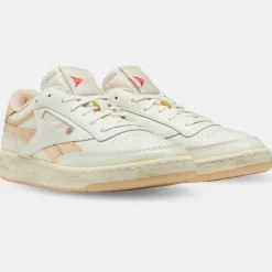 Femme Reebok Baskets en Cuir Club C Revenge blanc/saumon