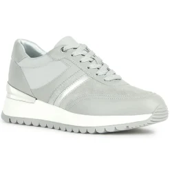 Femme Geox Baskets en Cuir Desya gris pâle