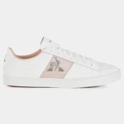 Outlet Le Coq Sportif Baskets en Cuir Elsa blanc/rose