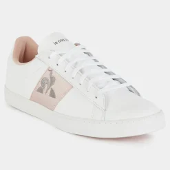 Outlet Le Coq Sportif Baskets en Cuir Elsa blanc/rose