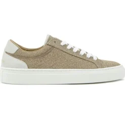 Femme Canal Saint Martin Baskets en Cuir Eugène lurex beige/doré