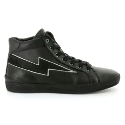 Hot Palladium Baskets en Cuir Flash noires