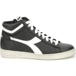 Femme Diadora Baskets en Cuir Game L Hi Waxed noir/blanc