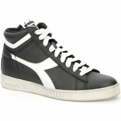 Femme Diadora Baskets en Cuir Game L Hi Waxed noir/blanc