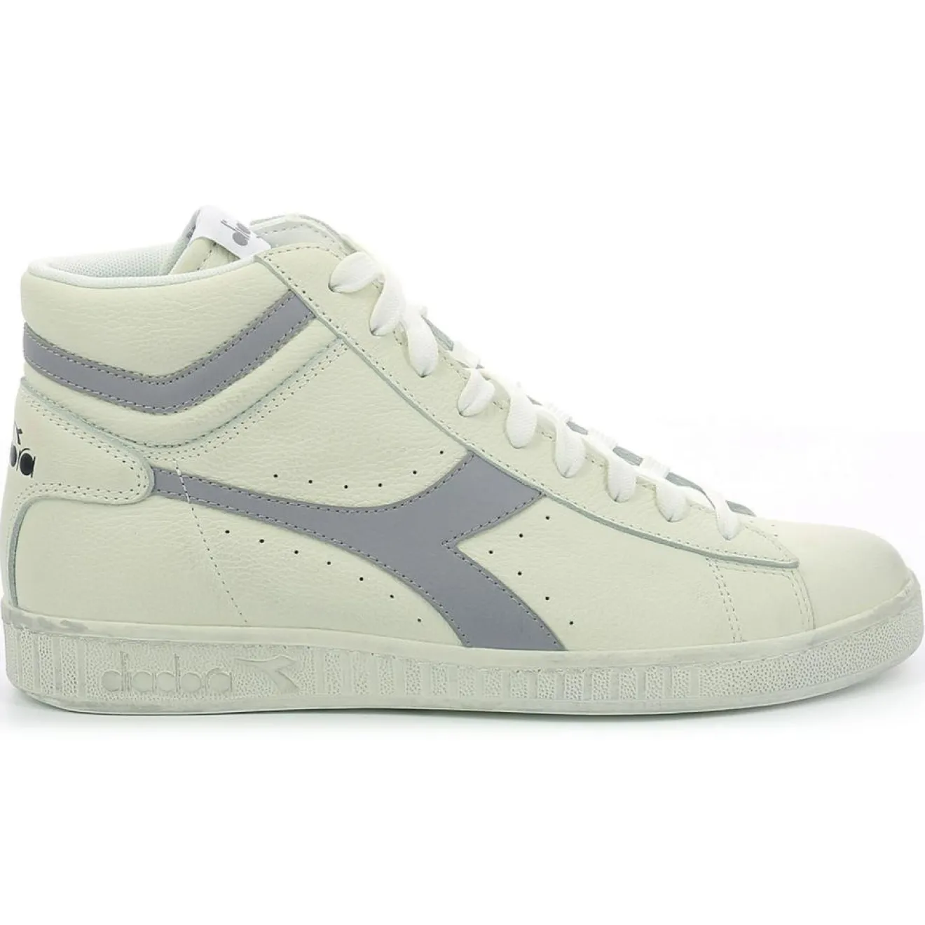 Femme Diadora Baskets en Cuir Game L Hi Waxed blanc/gris