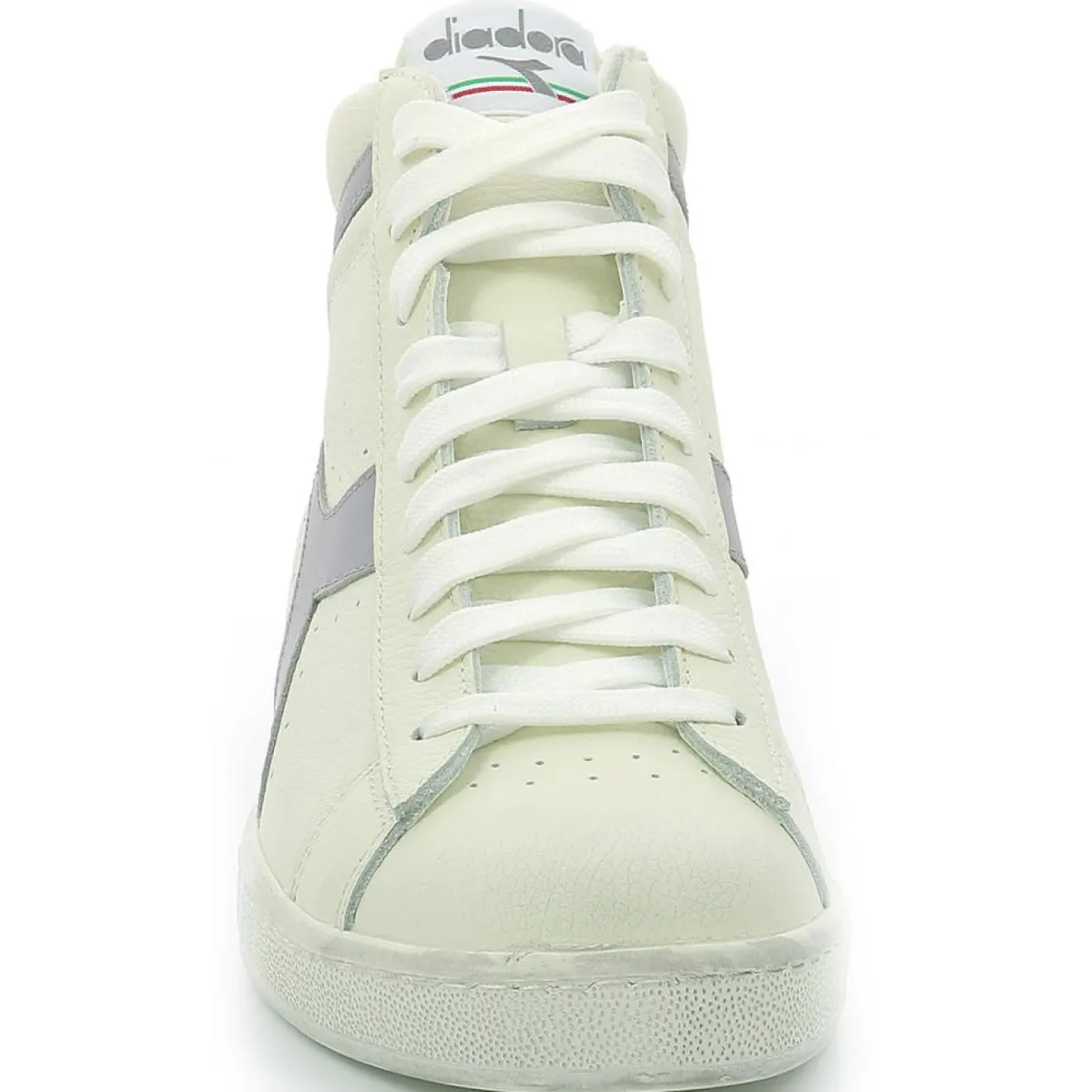 Femme Diadora Baskets en Cuir Game L Hi Waxed blanc/gris